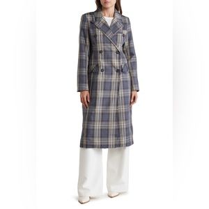 Avec Les Filles Plaid Duster Trench Coat